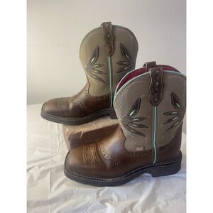Women's 8" Justin Nettie Gypsy Western Work‎ Boots-Size 7B-#L9536